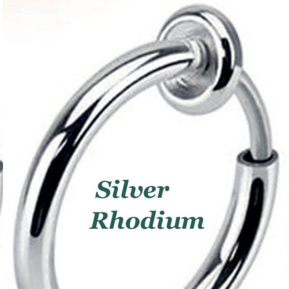 Fake Cheater Piercing 3 Pcs No Pain Ear Nose 18k Gold, Silver, Blk Niobium Plate - Picture 3 of 6